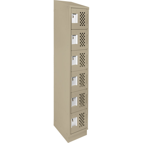 Assembled Lockerettes Clean Line Perforated Economy Lockers, 6 -tier, 18" x 72" x 12", Steel We Share Industrial Supply