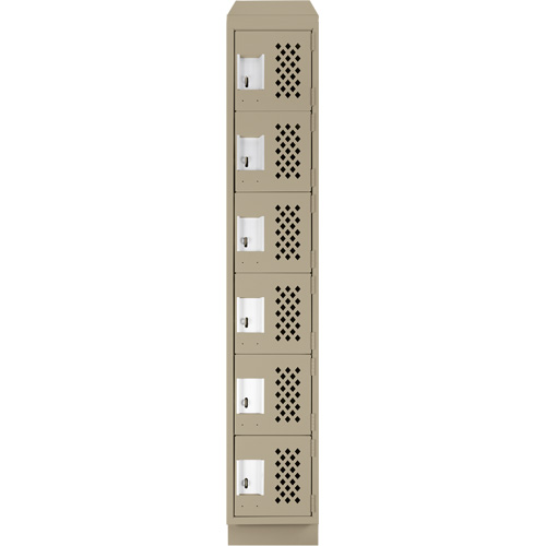 Assembled Lockerettes Clean Line Perforated Economy Lockers, 6 -tier, 18" x 72" x 12", Steel We Share Industrial Supply