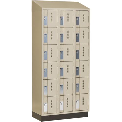 Concorde Heavy-Duty Lockers, 6 -tier, Bank of 3, 36" x 18" x 82", Steel, Beige, Welded (Assembled) We Share Industrial Supply