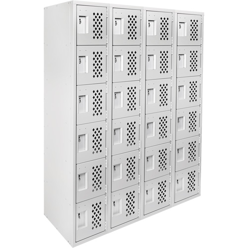 Clean Line Lockerettes, 6 -tier, Bank of 4, 18" x 72" x 12", Steel We Share Industrial Supply