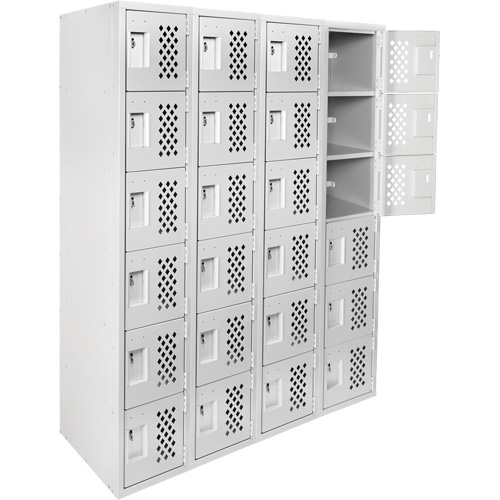 Clean Line Lockerettes, 6 -tier, Bank of 4, 18" x 72" x 12", Steel We Share Industrial Supply