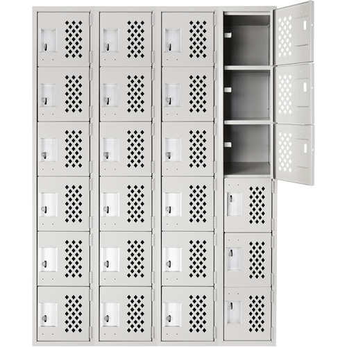 Clean Line Lockerettes, 6 -tier, Bank of 4, 18" x 72" x 12", Steel We Share Industrial Supply
