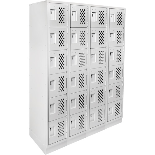 Casiers &eacute;conomiques perfor&eacute;s et assembl&eacute;s Clean Line, 6 niveaux, Bloc de 4, 18" x 72" x 12", Acier We Share Industrial Supply