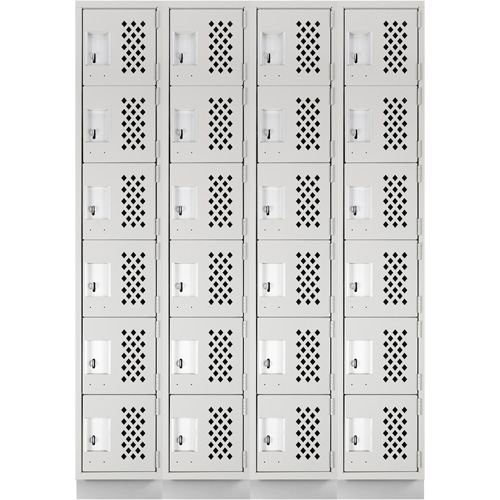 Casiers &eacute;conomiques perfor&eacute;s et assembl&eacute;s Clean Line, 6 niveaux, Bloc de 4, 18" x 72" x 12", Acier We Share Industrial Supply