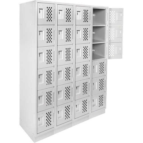 Casiers &eacute;conomiques perfor&eacute;s et assembl&eacute;s Clean Line, 6 niveaux, Bloc de 4, 18" x 72" x 12", Acier We Share Industrial Supply