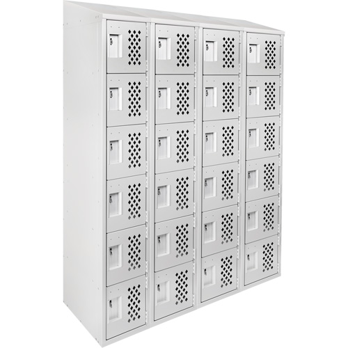 Casiers &eacute;conomiques perfor&eacute;s et assembl&eacute;s Clean Line, 6 niveaux, Bloc de 4, 18" x 72" x 12", Acier We Share Industrial Supply