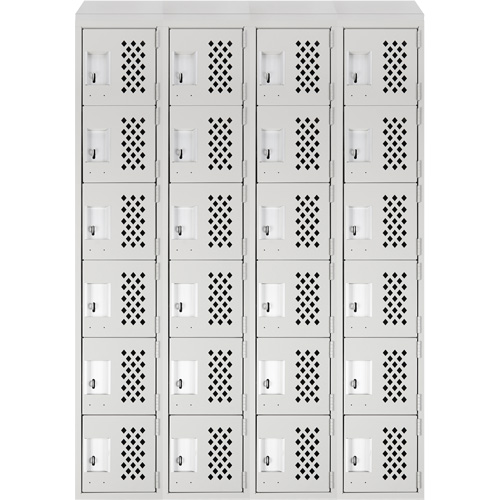 Casiers &eacute;conomiques perfor&eacute;s et assembl&eacute;s Clean Line, 6 niveaux, Bloc de 4, 18" x 72" x 12", Acier We Share Industrial Supply