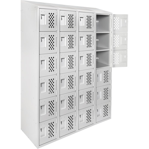 Casiers &eacute;conomiques perfor&eacute;s et assembl&eacute;s Clean Line, 6 niveaux, Bloc de 4, 18" x 72" x 12", Acier We Share Industrial Supply