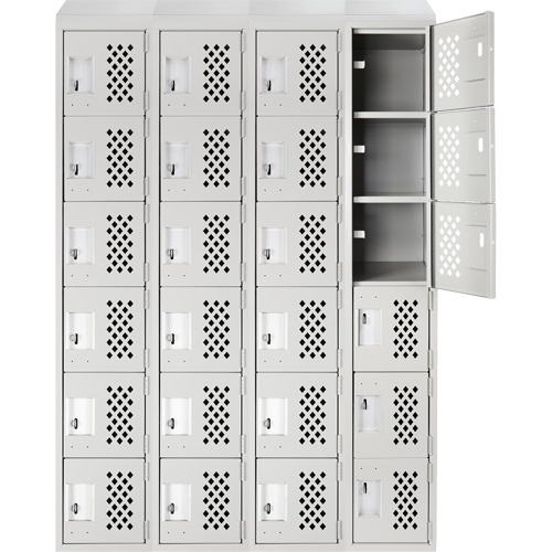 Casiers &eacute;conomiques perfor&eacute;s et assembl&eacute;s Clean Line, 6 niveaux, Bloc de 4, 18" x 72" x 12", Acier We Share Industrial Supply