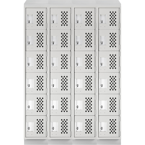 Casiers &eacute;conomiques perfor&eacute;s et assembl&eacute;s Clean Line, 6 niveaux, Bloc de 4, 18" x 72" x 12", Acier We Share Industrial Supply