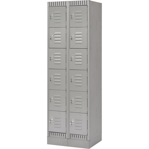 Casiers, 6 niveaux, Bloc de 2, 24" x 18" x 76", Acier, Gris, D&eacute;mont&eacute; We Share Industrial Supply