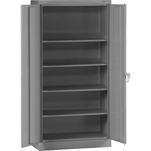 Standard Storage Cabinet, Steel, 4 Shelves, 72" H x 36" W x 18" D, Grey We Share Industrial Supply