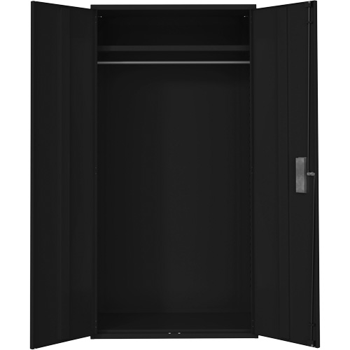 Wardrobe Storage Cabinet, Steel, 36" W x 18" D x 72" H, Black We Share Industrial Supply