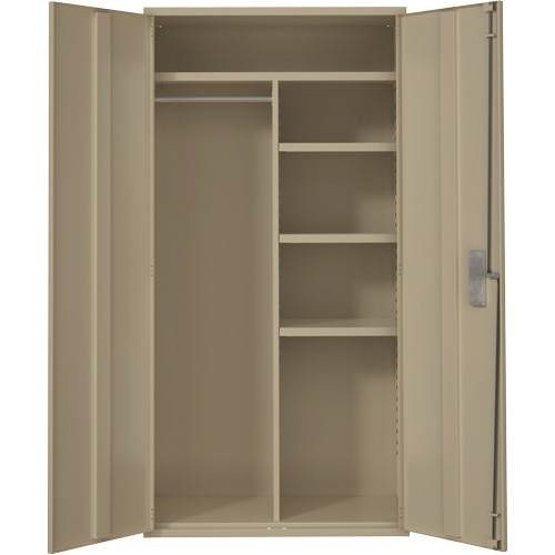 Combination Storage Cabinet, Steel, 6 Shelves, 72" H x 36" W x 18" D, Beige We Share Industrial Supply