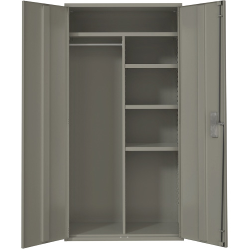Combination Storage Cabinet, Steel, 6 Shelves, 72" H x 36" W x 18" D, Grey We Share Industrial Supply