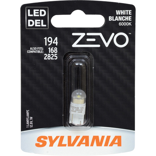 195 Mini-ampoule automobile Zevo, DEL, 0,7 W, Blanc We Share Industrial Supply