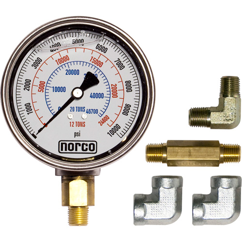 Manom&egrave;tre hydraulique avec raccords,  4", Fixation inf&eacute;rieure, Analogique We Share Industrial Supply