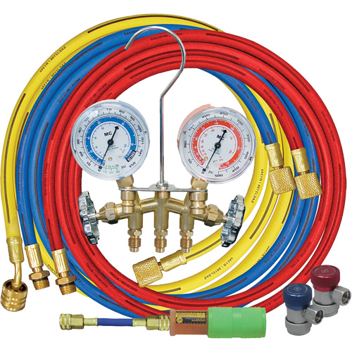Manifold Gauge Set with Manual Couplers & Mini Dye Injector We Share Industrial Supply