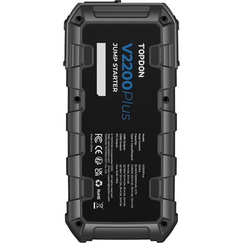 V2200Plus 2-en-1: d&eacute;marreur de secours 2200 A de pointe, testeur de batterie et de syst&egrave;me We Share Industrial Supply