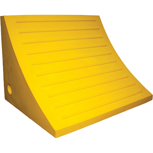Wheel Chock, Polyurethane, Yellow, 15-1/4" W x 12-1/8" D x 10-3/4" H We Share Industrial Supply