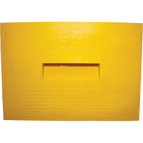 Wheel Chock, Polyurethane, Yellow, 15-1/4" W x 12-1/8" D x 10-3/4" H We Share Industrial Supply