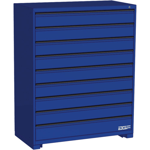 Modular Drawer Cabinet, 9 Drawers, 48" W x 24" D x 60" H, Blue We Share Industrial Supply