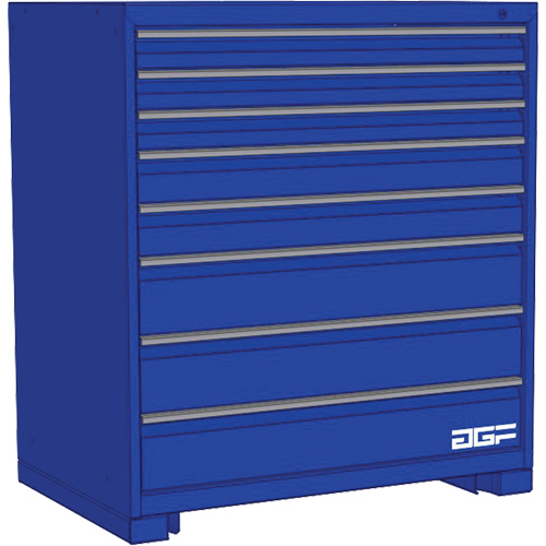Armoire &agrave; tiroirs modulaire, 8 tiroirs, 36" la x 28" p x 40" h, Bleu We Share Industrial Supply