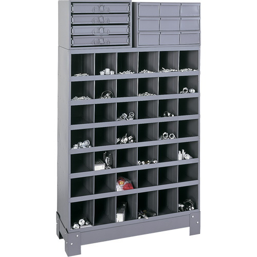 Modular Small Parts Storage Unit, Steel, 13 Drawers, 33-3/4" x 12-1/4" x 59", Grey We Share Industrial Supply