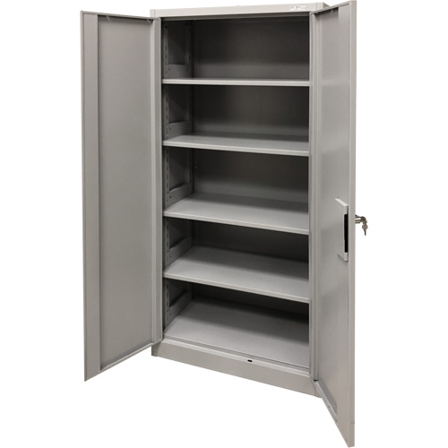 Armoire de rangement, Acier, 4 Tablettes, 78" h x 36" la x 24" P, Gris We Share Industrial Supply