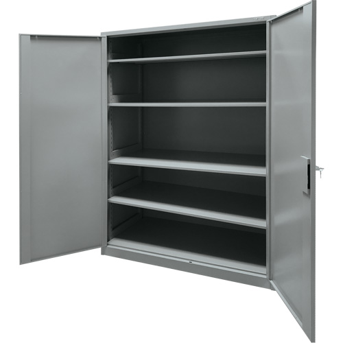 Armoire de rangement, Acier, 4 Tablettes, 78" h x 48" la x 24" P, Gris We Share Industrial Supply
