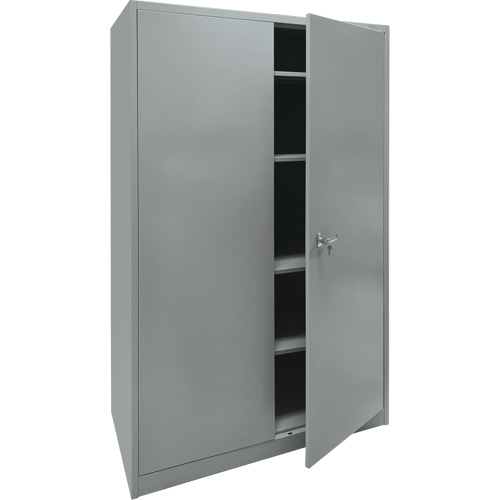 Armoire de rangement, Acier, 4 Tablettes, 78" h x 48" la x 24" P, Gris We Share Industrial Supply