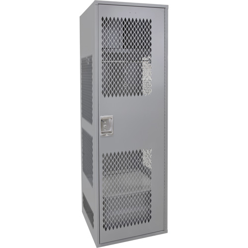 Casier pour &eacute;quipement avec porte, Acier, 24" la x 18" p x 72" h, Gris We Share Industrial Supply