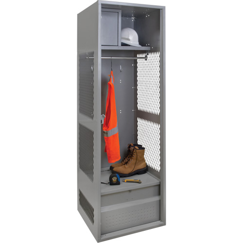 Casier pour &eacute;quipement, Acier, 24" la x 18" p x 72" h, Gris We Share Industrial Supply