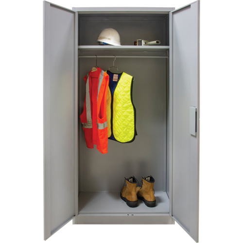 Armoire garde-robe, Acier, 36" la x 18" p x 72" h, Gris We Share Industrial Supply