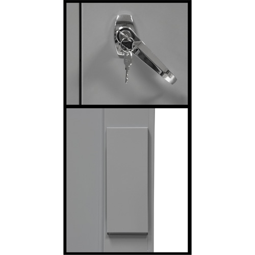 Counter-High Storage Cabinet, Steel, 2 Shelves, 42" H x 30" W x 15" D, Grey We Share Industrial Supply