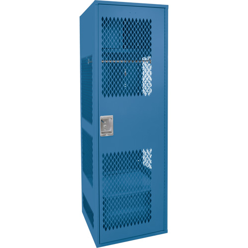 Gear Locker with Door, Steel, 24" W x 18" D x 72" H, Dark Blue We Share Industrial Supply