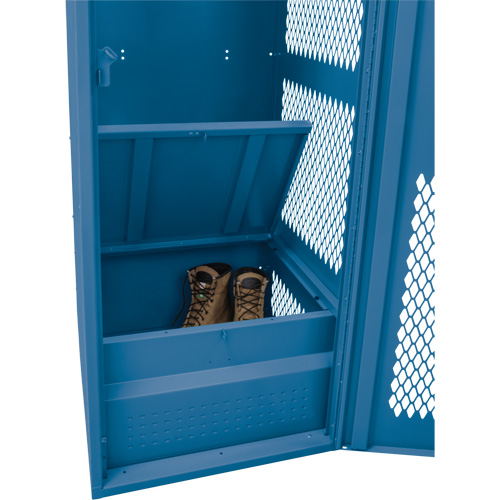 Gear Locker with Door, Steel, 24" W x 18" D x 72" H, Dark Blue We Share Industrial Supply