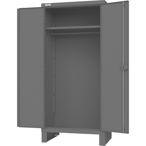 Armoire avec barre de suspension et portes encastr&eacute;es standards , Acier, 78" h x 36" la x 24" P, Gris We Share Industrial Supply