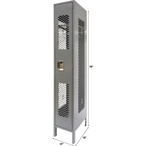 Casiers ventil&eacute;s, 12" x 18" x 78", Acier, Gris, D&eacute;mont&eacute;, Perfor&eacute; We Share Industrial Supply