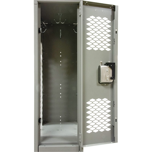 Casiers ventil&eacute;s, 2 niveaux, 12" x 18" x 88", Acier, Gris, D&eacute;mont&eacute;, Perfor&eacute; We Share Industrial Supply