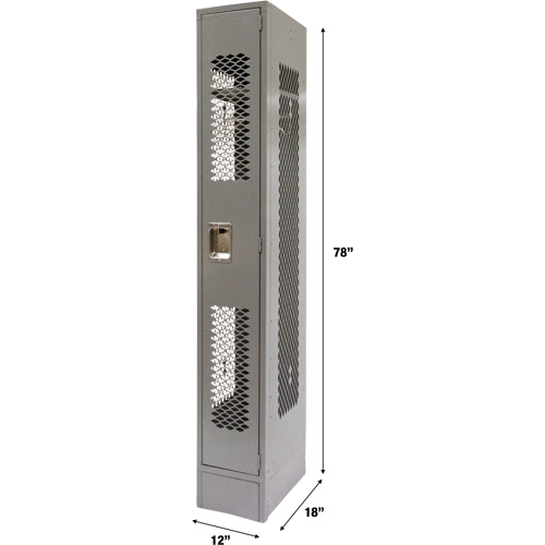 Vented Lockers, 12" x 18" x 78", Steel, Grey, Knocked Down, Perforated We Share Industrial Supply