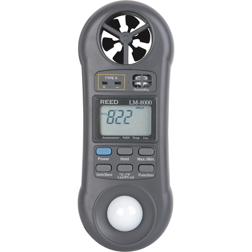 Thermo-an&eacute;mom&egrave;tre avec certificat de calibration, Sans enregistrement des donn&eacute;es, Gamme de v&eacute;locit&eacute; d'air de 0,2 - 30,0 m/sec We Share Industrial Supply