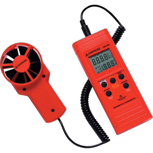 An&eacute;mom&egrave;tre et thermom&egrave;tre TMA10A, Sans enregistrement des donn&eacute;es, Gamme de v&eacute;locit&eacute; d'air de 0,4 - 25 m/sec We Share Industrial Supply
