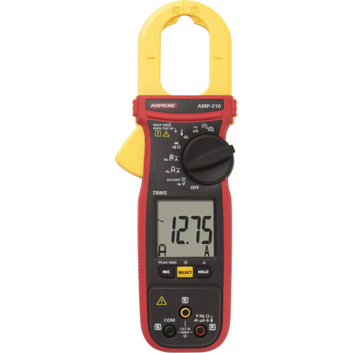 Multim&egrave;tre &agrave; pince TRMS pour entretien de moteur AMP-310, Tension c.a./c.c., Courant c.a. We Share Industrial Supply