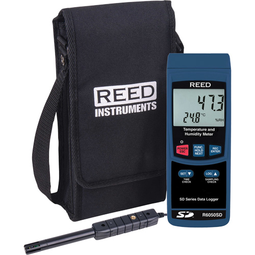 Thermo-hygrom&egrave;tre avec enregistreur de donn&eacute;es, 5% - 95% HR, 32° - 122° F (0° - 50°C) We Share Industrial Supply