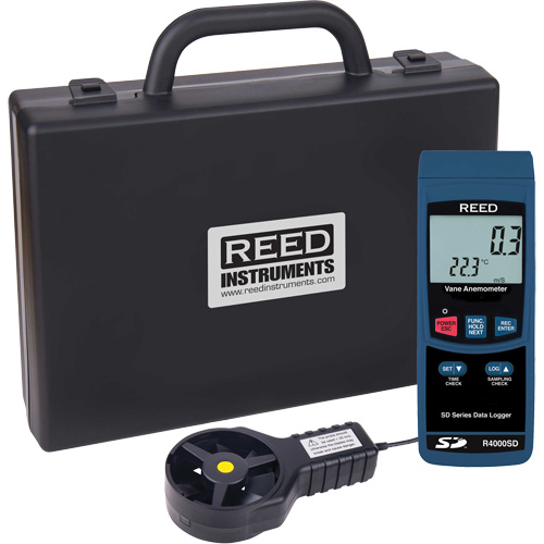 Thermo-Anemometer, Data Logging, 0.4 - 30 m/sec Air Velocity Range We Share Industrial Supply