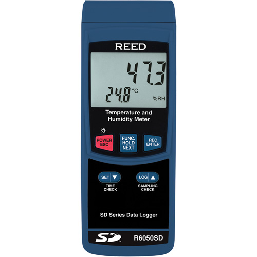Thermo-hygrom&egrave;tre &agrave; enregistrement de donn&eacute;es avec certificat de calibration, 5% - 95% HR, 32° - 122° F (0° - 50°C) We Share Industrial Supply