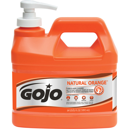 Natural Orange Hand Cleaner, Pumice, 1.89 L, Pump Bottle, Citrus/Orange We Share Industrial Supply