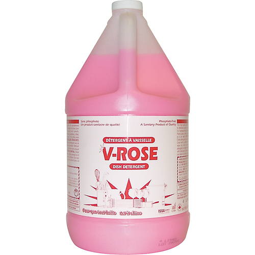 D&eacute;tergent liquide pour vaisselle V-Rose, Liquide, 4 L, Fraîcheur We Share Industrial Supply