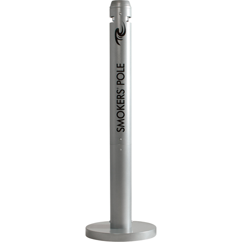 Smokers' Pole Cigarette Receptacle, Free-Standing, Aluminum, 41" Height We Share Industrial Supply
